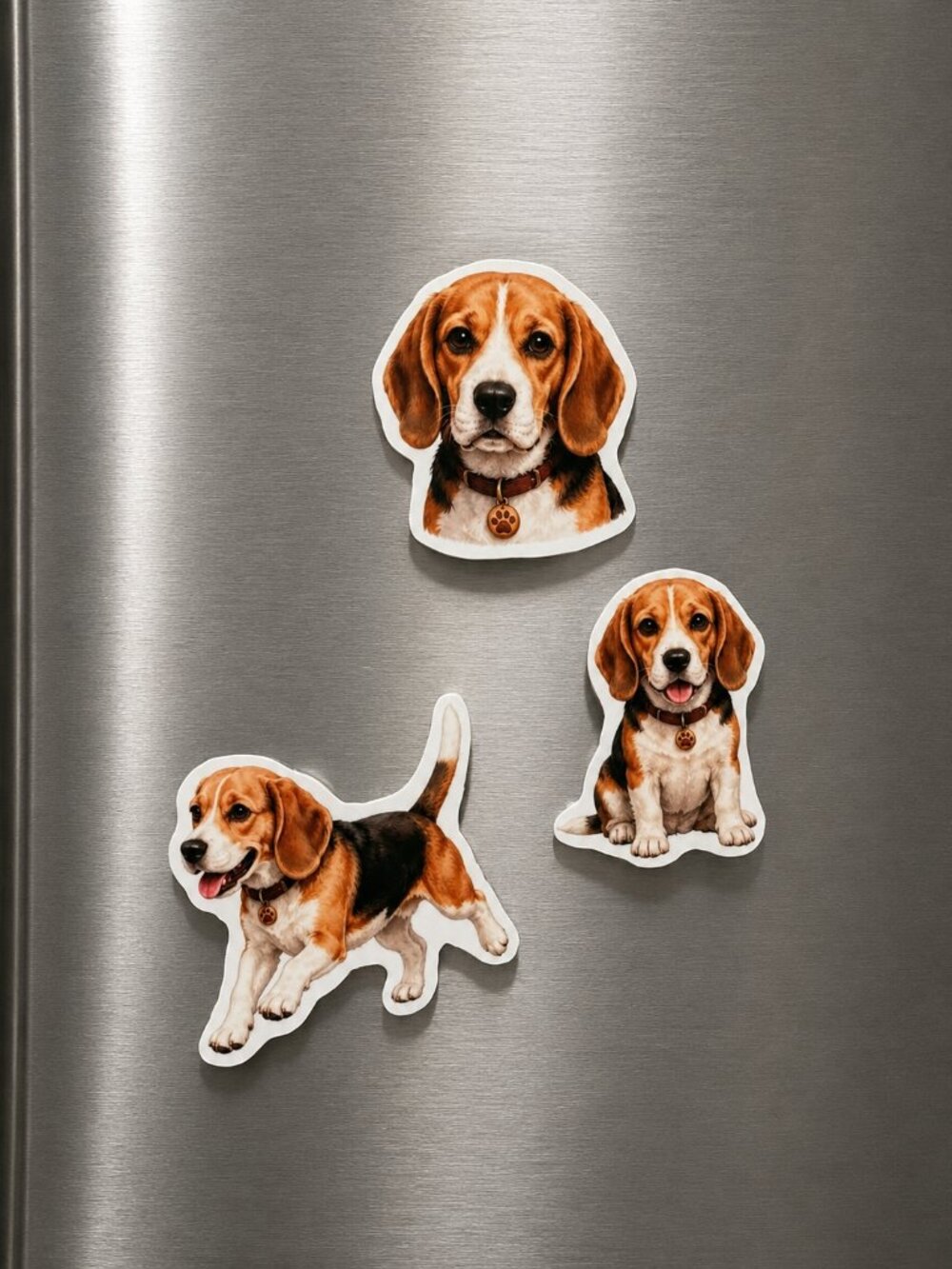 3 Beagle Dog Magnets Puppy Refrigerator Fridge Decor Cute Dog Lover Gift Set